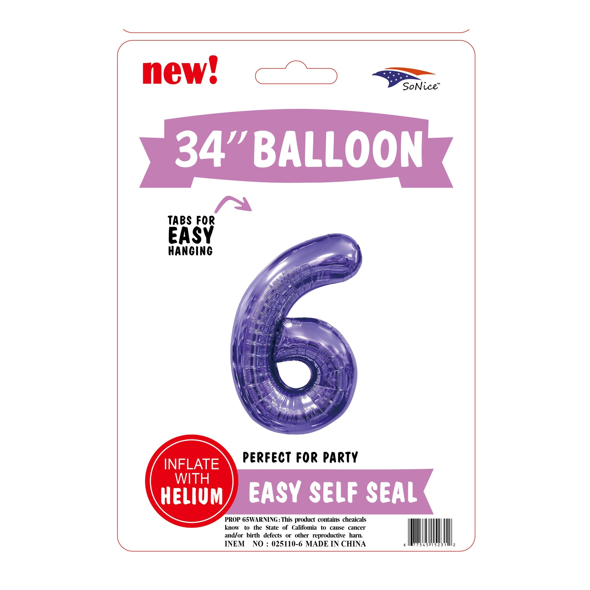 34? Balloon Purple #6,